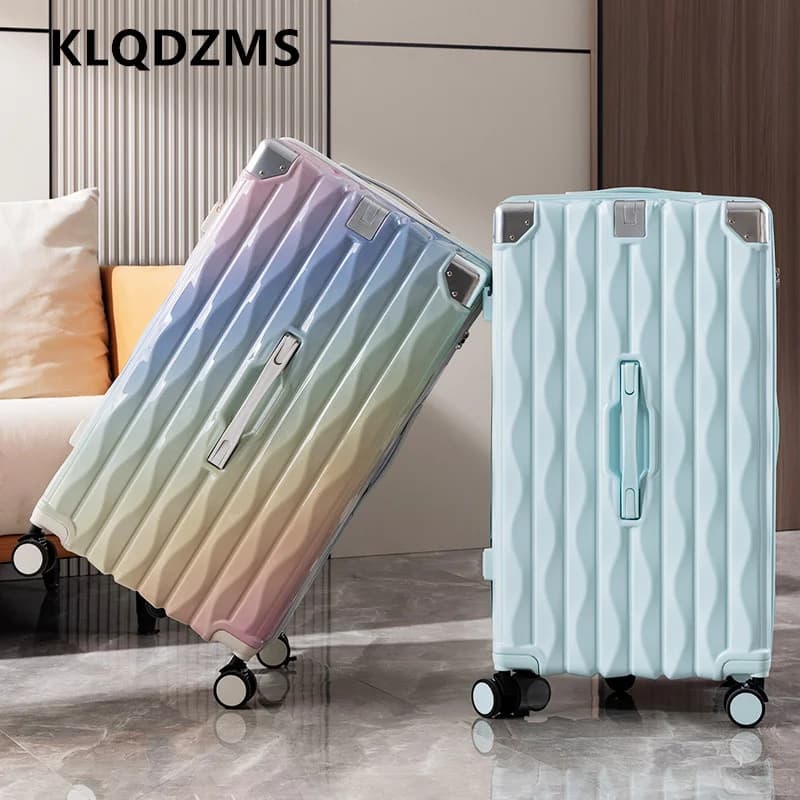 KLQDZMS Luggage on Wheels 24"26"28 Inch Large Capacity PC Trolley Case Student Family Travel Essentials Women's Suitcase