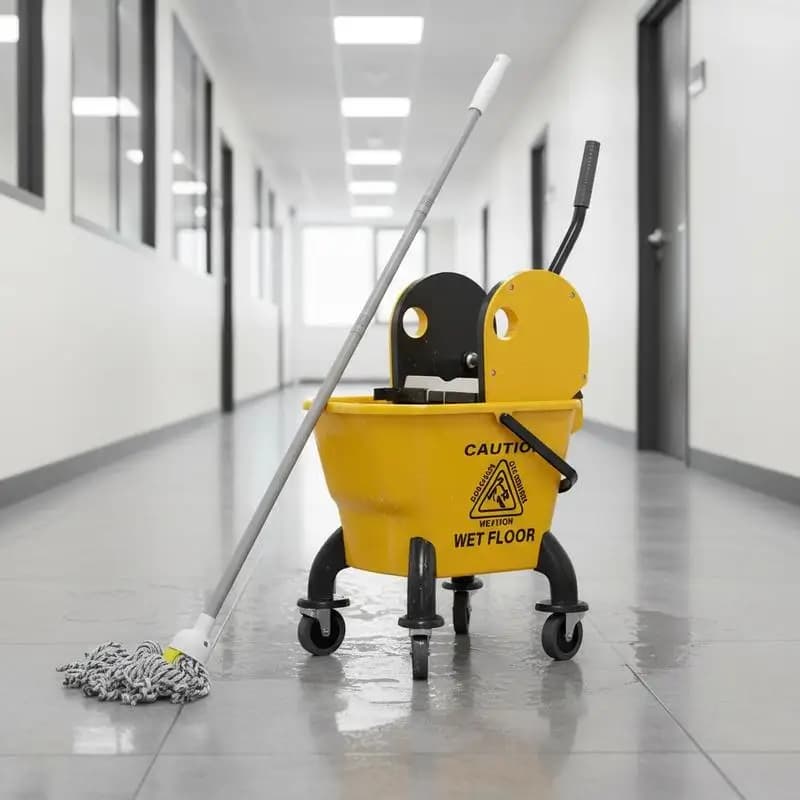 Secchio per Mop da 26 Litri, con Strizzatore e Mop - Giallo