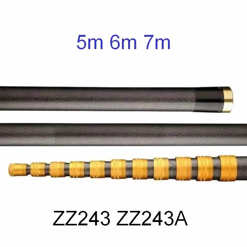 ZZ243 ZZ243 Carbon fiber fishing rod 5m 6m 7m, Super long auction for Betel and Areca nuts, Load up to 5 kg