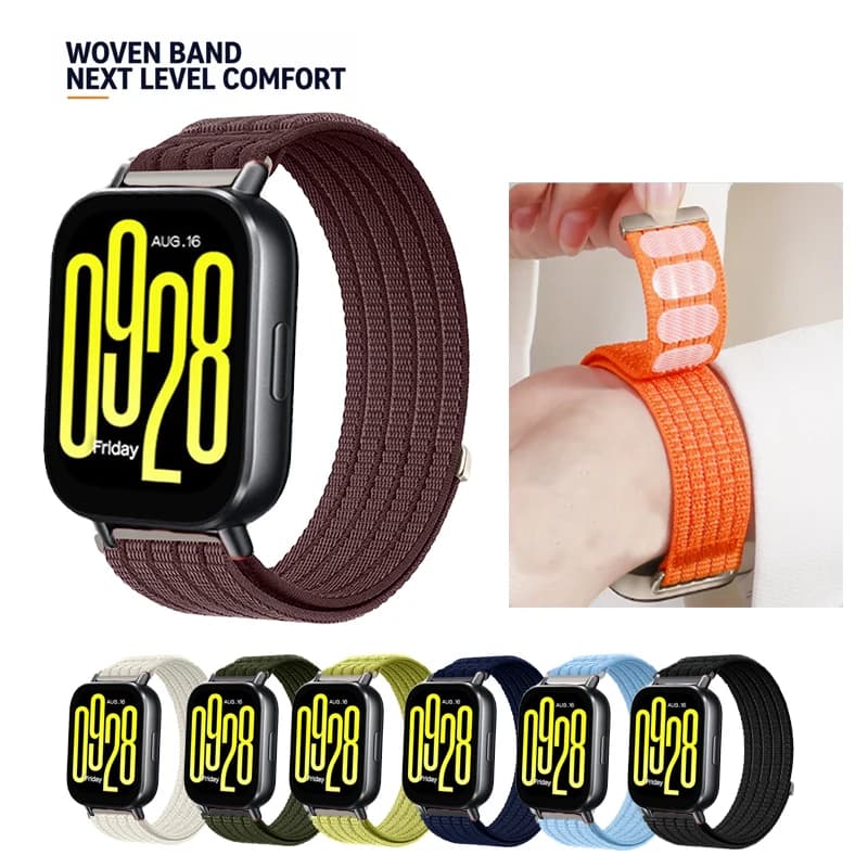 22mm Breathable Nylon Sport Loop Velcro Strap For Redmi Watch 5 Active / 5 Lite
