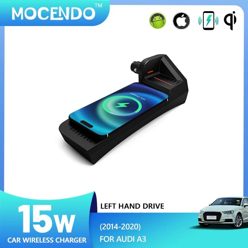 For Audi A3 8V S3 2014-2020 15W QI Wireless Car Charger Quick Charging OEM Suitable with Phone Support Car Accessories