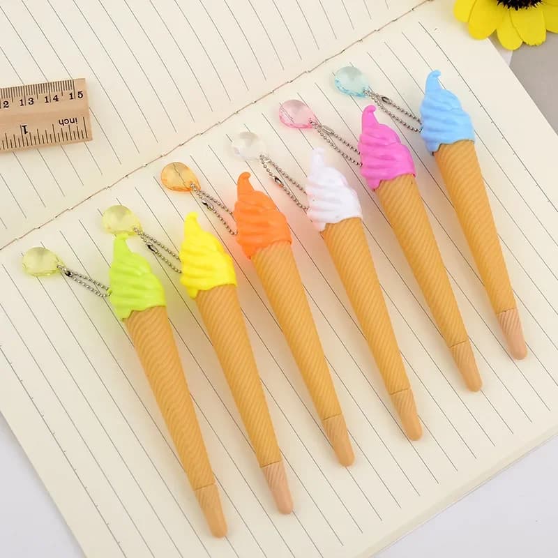 50 pezzi premi per studenti creativi cancelleria coreana giapponese penna gel colorata per modellare il gelato penna creativa per cartoni animati