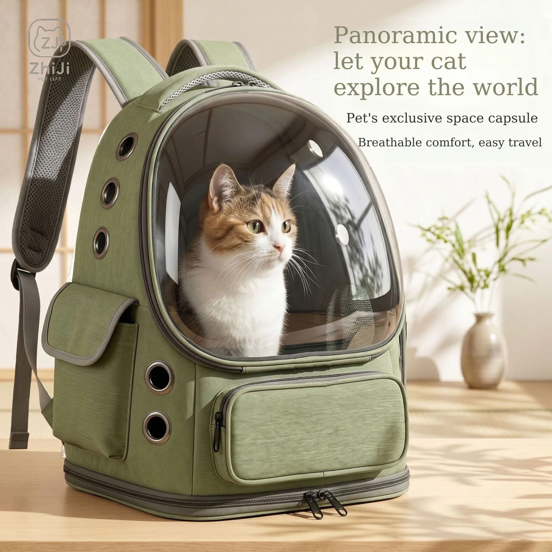 Transparent Pet Carrier Backpack Breathable Space Capsule Cats Dogs Carrier Bag for Outdoor Walking Trips Pets Travel Backpack