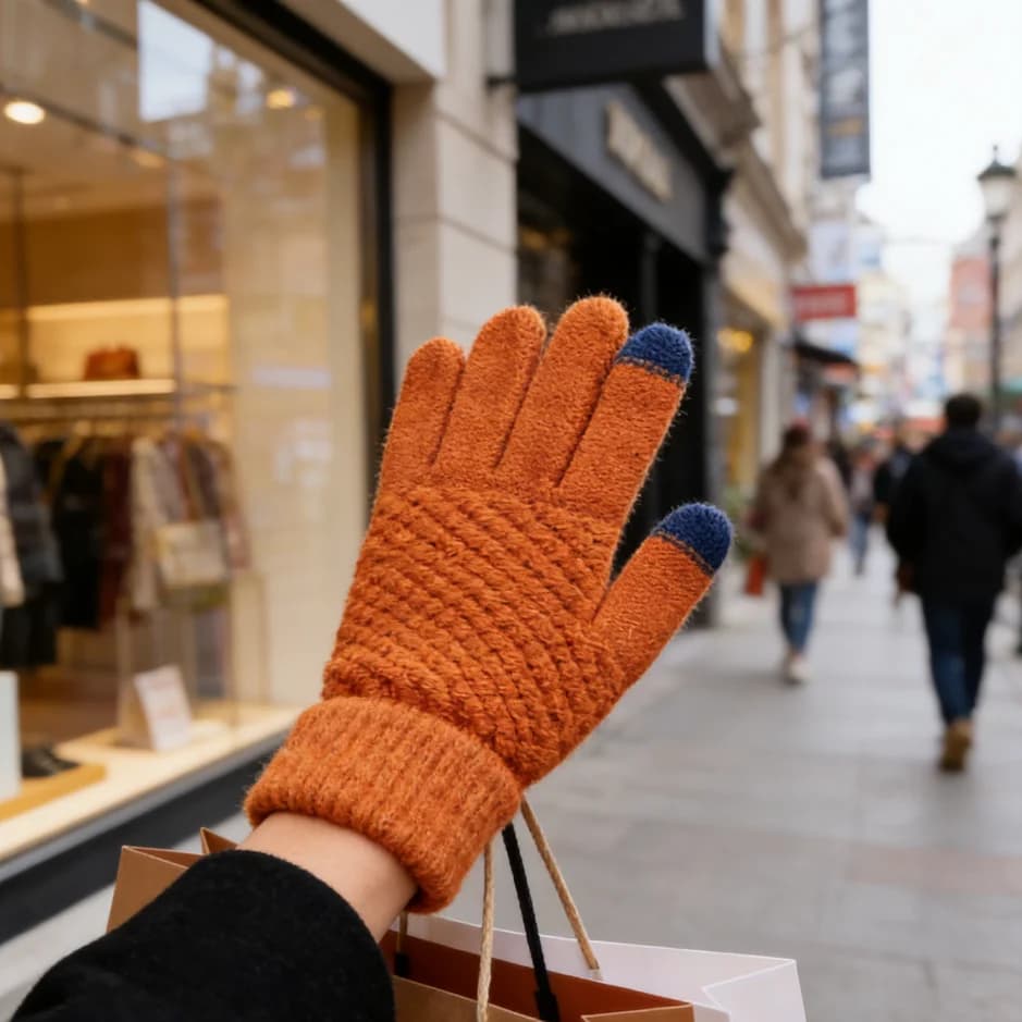 Guanti touchscreen caldi invernali tinta unita Donna Uomo Moda Guanti lavorati a maglia a prova di freddo Guanti Guanti da ciclismo per sci all'aperto