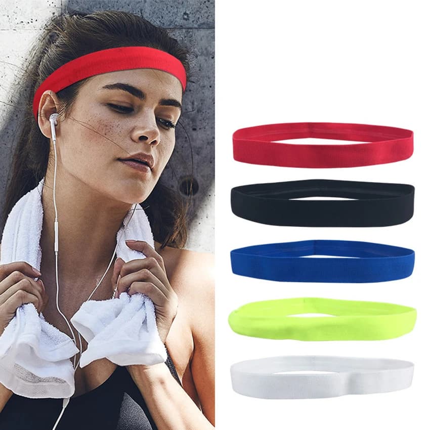 Men Women Headband Sport Sweat Hair Bands Forehead Protection Running Fitness Yoga Tenis Elastic Sweatband