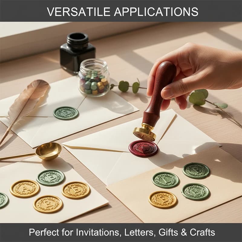 A-Z 26PCS Seal Kit Sealing Wax for Stamp Brass Head DIY Scrapbooking for Gift Wrap Wedding Card Envelope Decor HCZ061