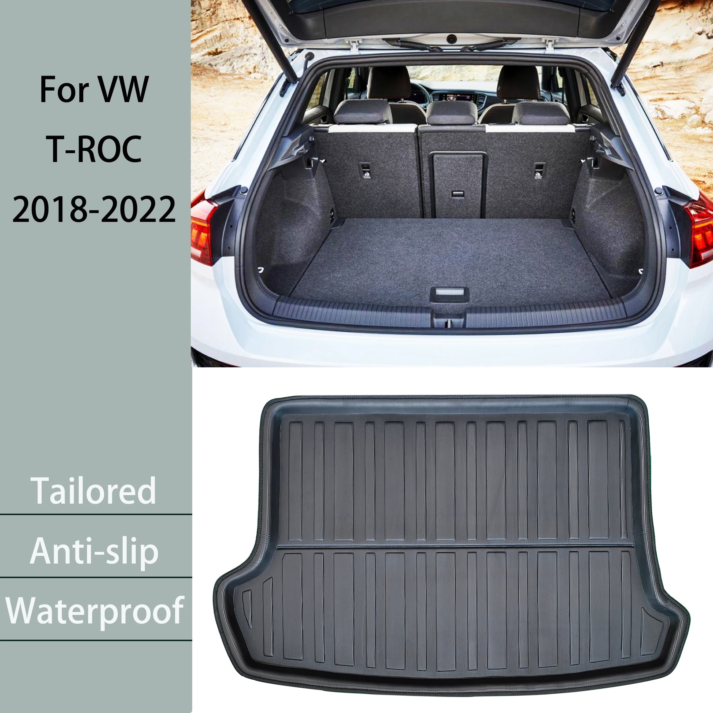 Per Volkswagen VW T-ROC TRoc 2018 2019 2020 2021 2022 Su Misura Baule Posteriore Zerbino Cargo Liner Boot Vassoio Da Pavimento 3D EVA Accessori Auto