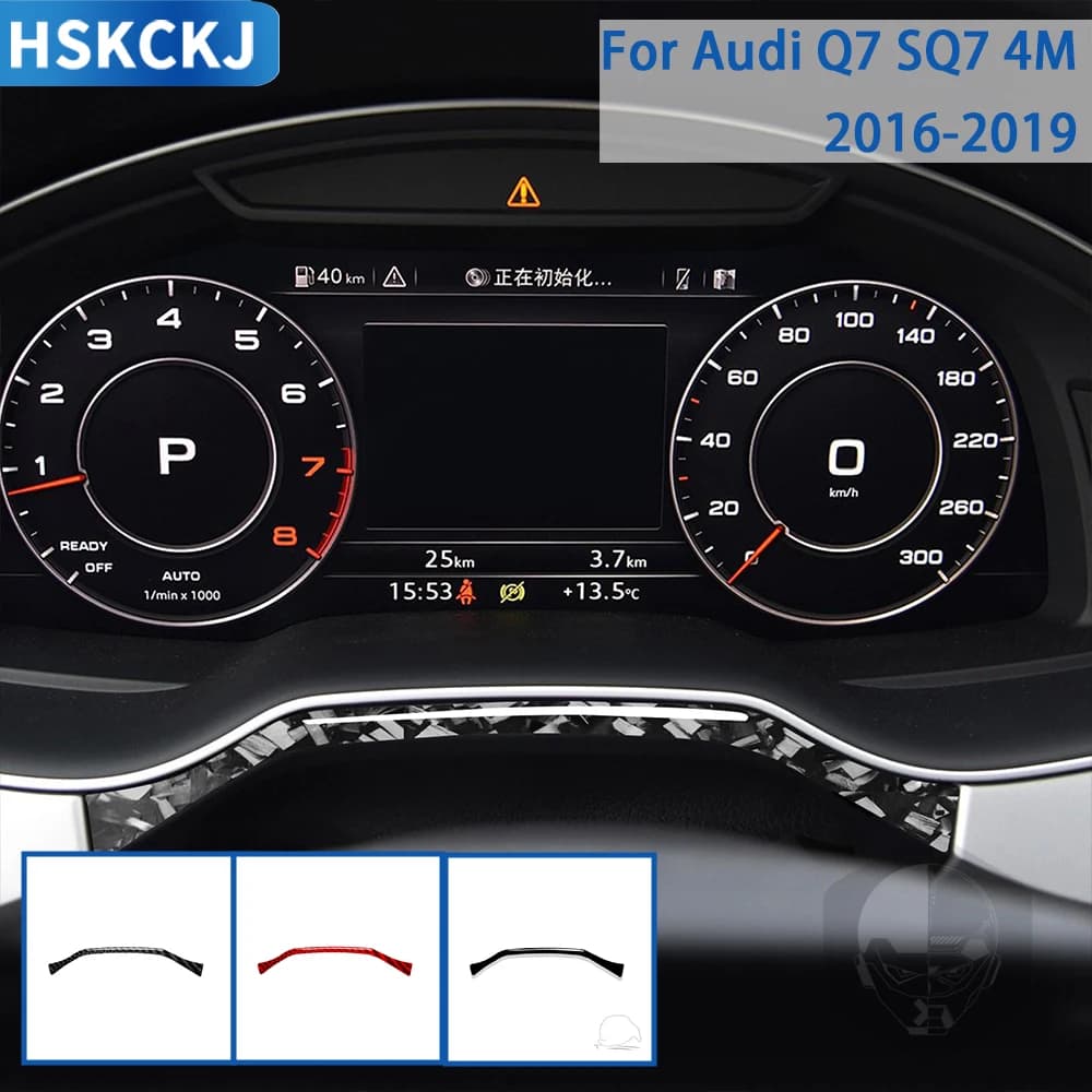Accessori auto Auto In Fibra di Carbonio Strumento Interno Telaio Centrale Trim Adesivo Decorazione Per Audi Q7 SQ7 4M 2016 2017 2018 2019