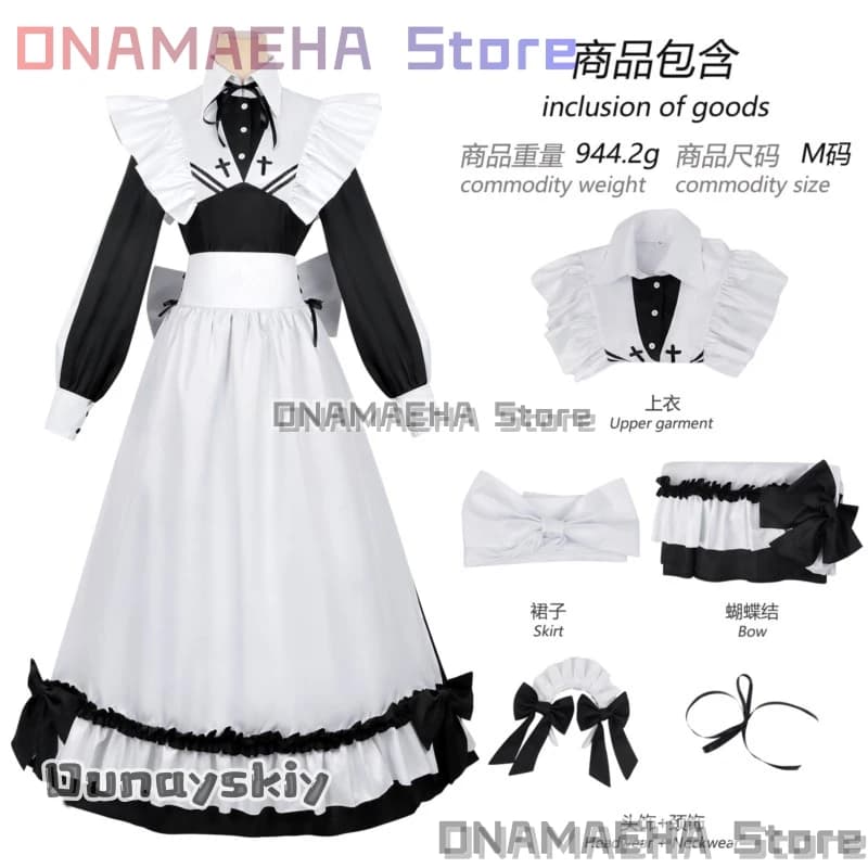 Costume Cosplay Yuki Maid di Shiboyugi per il Gioco della Morte (Death Games) - Include Parrucca - Disponibile Subito per Feste e Eventi - ONAMAEHA@