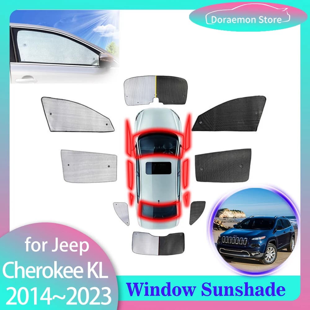 Coperture complete parasole per Jeep Cherokee KL Latitude Limited 2014 ~ 2023 2015 2016 2017 2018 2019 2020 2021 2022 parasole parabrezza tenda finestra visiera accessori per tappetini
