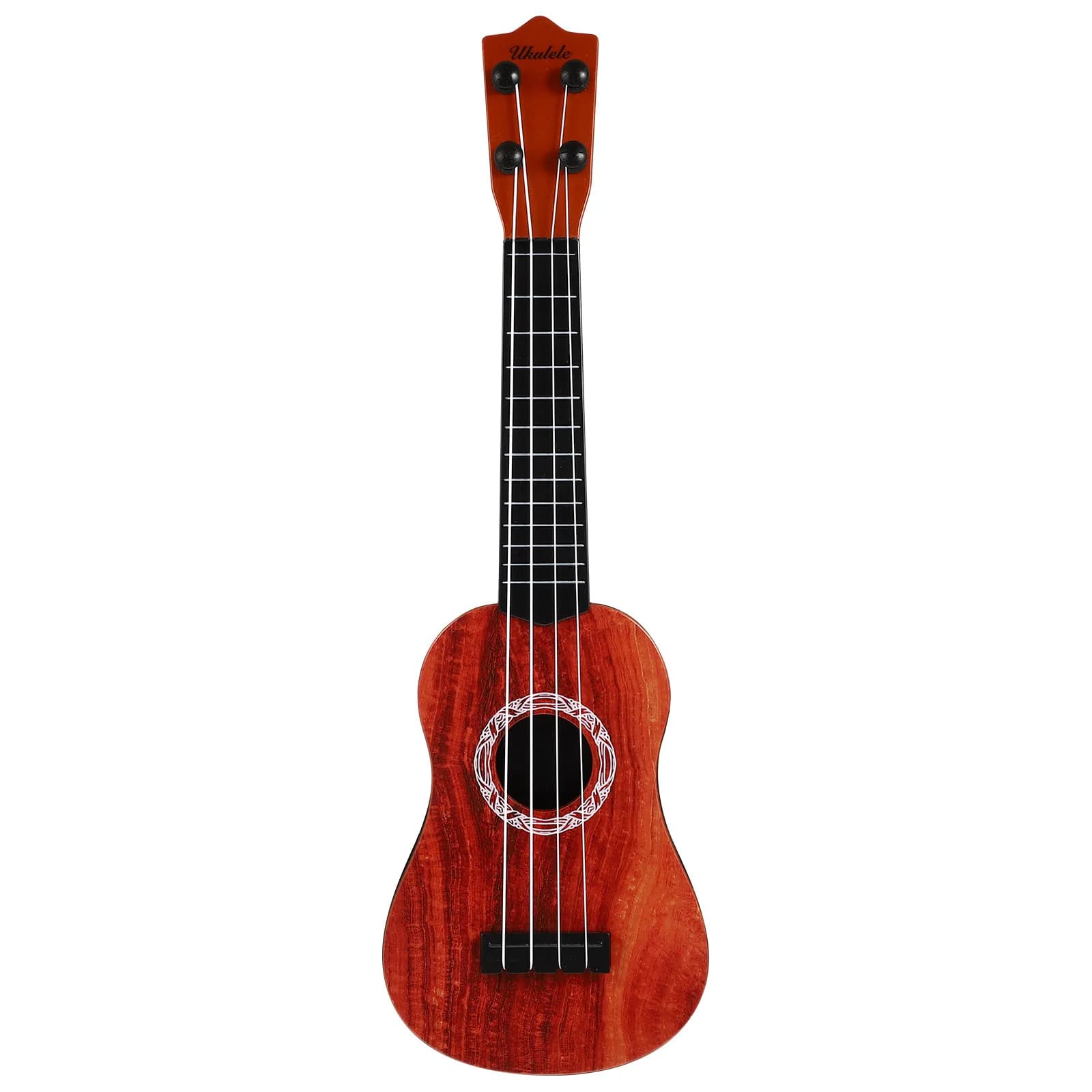 Set di 1 Ukulele in Plastica con Texture Legno per Bambini, Strumento Musicale per Principianti, Regalo Creativo per lo Sviluppo Musicale dei Bambini