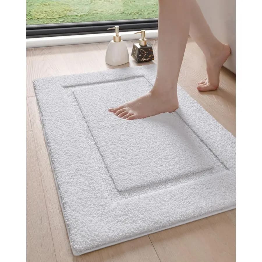 Tappeti da bagno 36x24, Tappetino da bagno antiscivolo lavabile per pavimento della doccia, Tappetino da bagno assorbente ad asciugatura rapida con supporto in gomma, Ultra morbido Pl