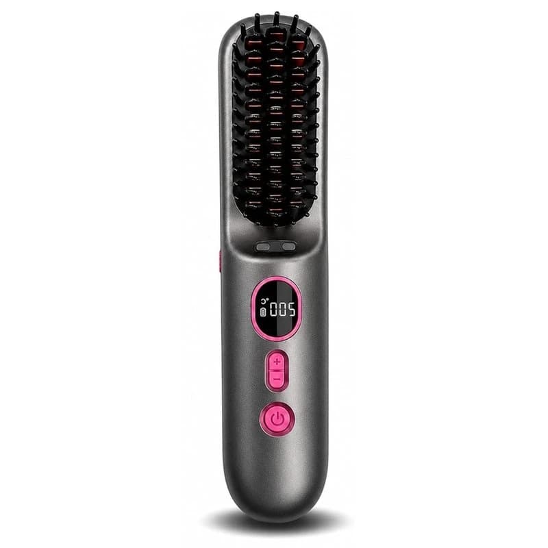 B15C Cordless 9000Mah Hair Straightener 4 Gears For Travel Portable Brush,LED Digital Display