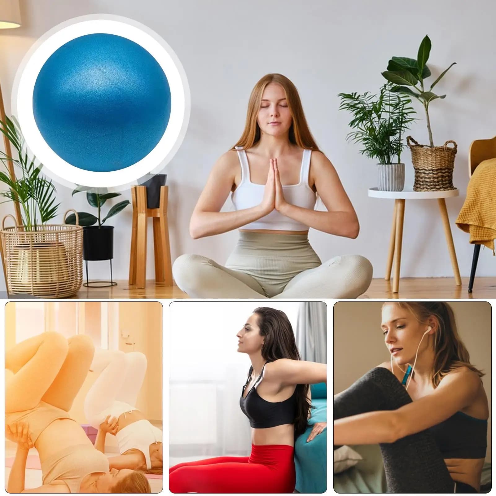 15 cm yoga ball Mini fitness ball for anti-deflagrant pilates Yoga ball small hip ball Straw ball Fitness yoga ball