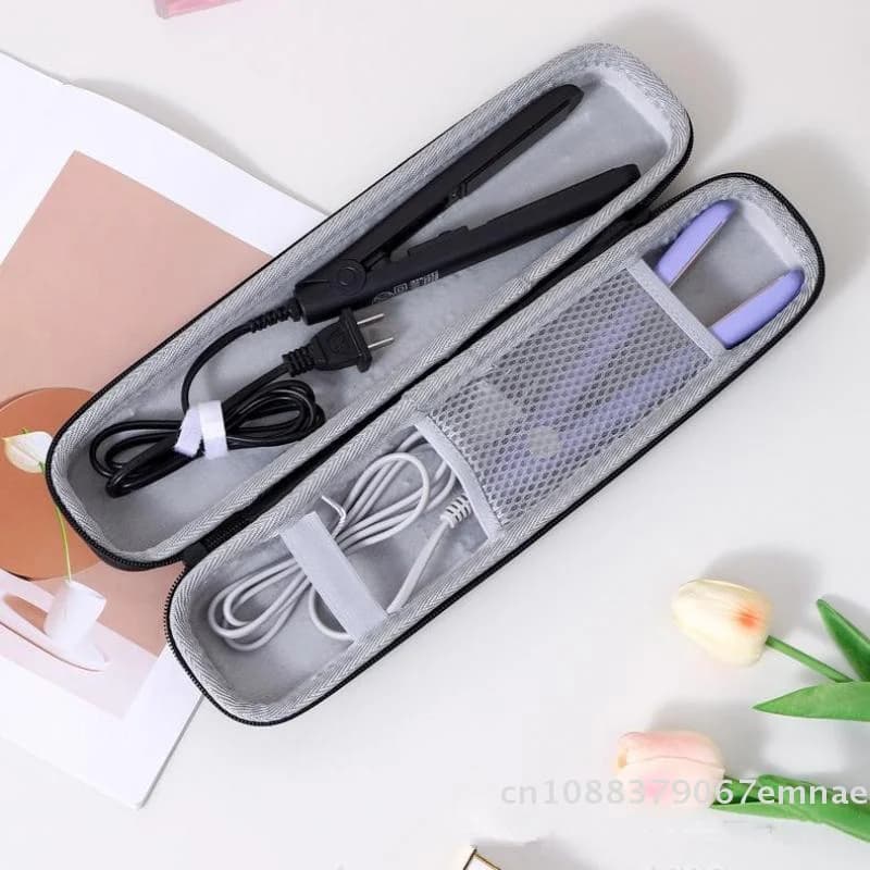 Portable Travel Bag for Hair Plates, Iron Hair Clips and Bigodini - Vacuum Case for Styling Hair Tools