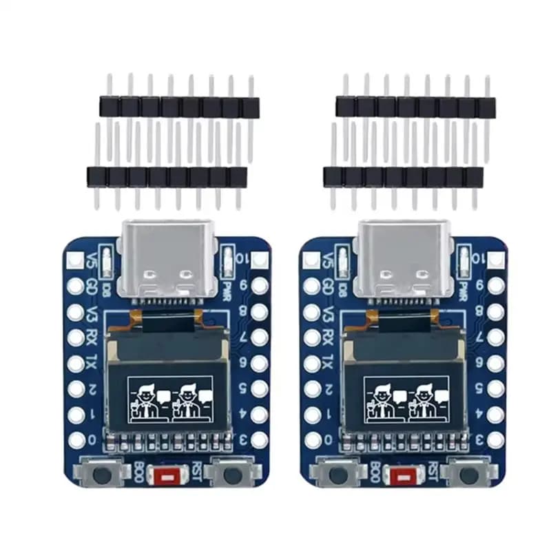 Scheda di sviluppo A99E-MINI ESP32-C3 con modulo Wi-Fi 2.4G e Bluetooth, display OLED da 0.42 pollici, Flash da 4MB, antenna e USB Type-C (2 pezzi)