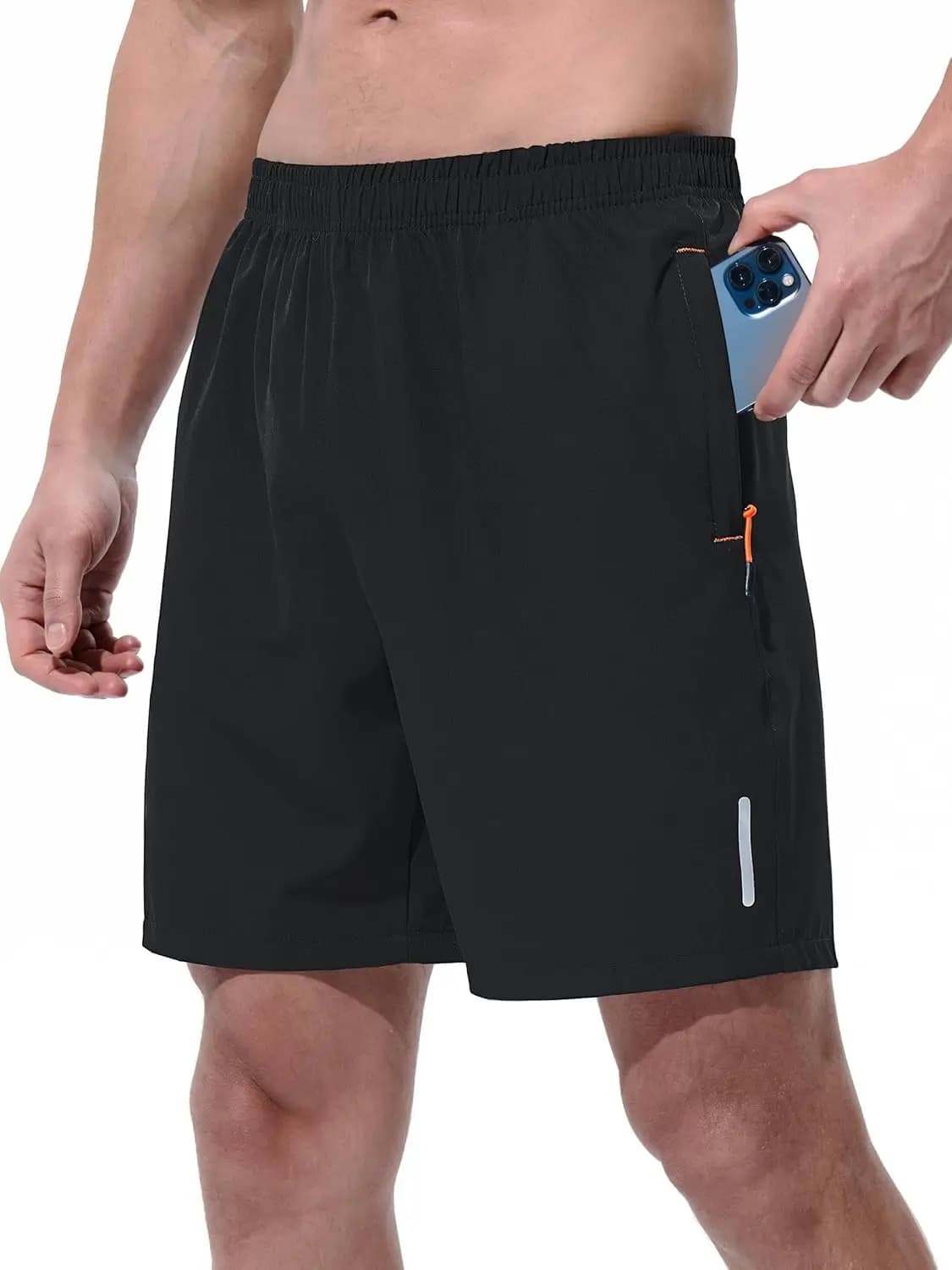 Pantaloncini Sportivi da Uomo, Shorts da Corsa ad Asciugatura Rapida, Pantaloncini Leggeri da Palestra e Basket 7'/9' con Tasche con Zip