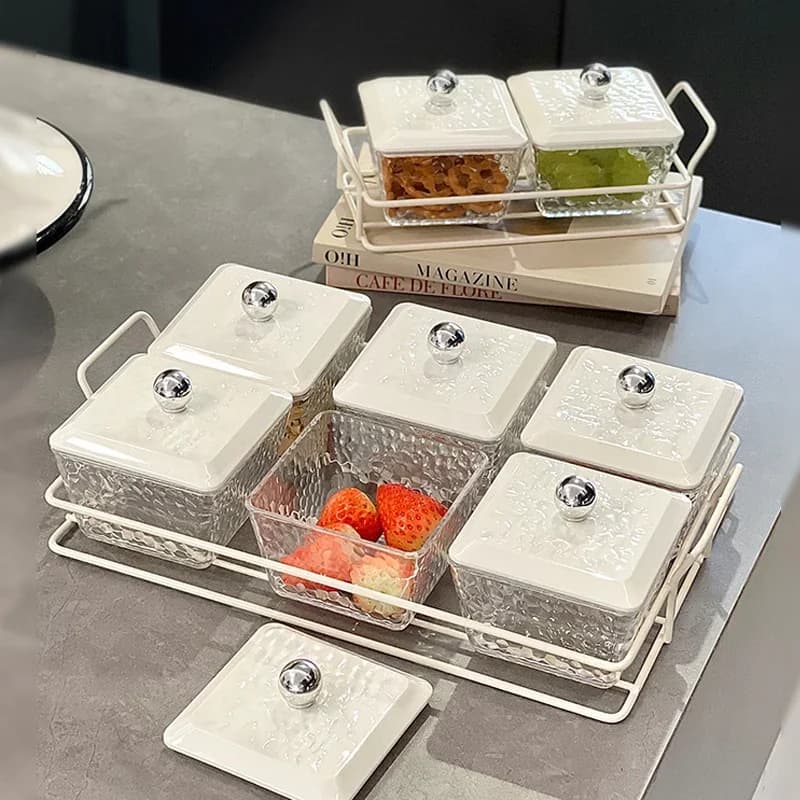 Luxury Snack Tray Candy Snack Tray Home Living Room Coffee Table High-end Dried Fruit Storage Box Home Kitchen Supplies