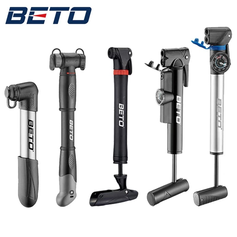 BETO Pompa da bicicletta Mini Pompa a mano Valvola AV/FV Pneumatico per bici Ciclismo Gonfiatore da equitazione Pompa ad aria portatile per bici da strada MTB Schrader & Presta