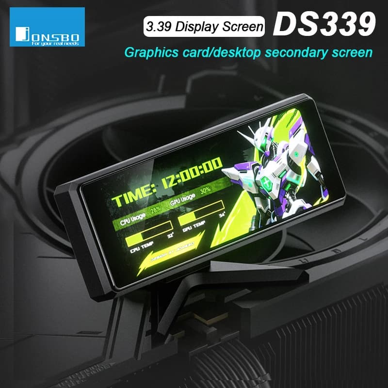 JONSBO DS339 Computer Chassis with Secondary Display, Custom Hardware Monitoring Support, CPU and GPU Smart Screen
