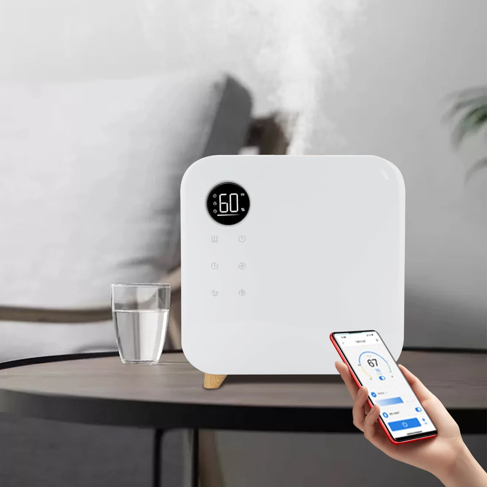 Umidificatore ad alte prestazioni Tempo di umidificazione 16 ore Umidificatore intelligente con timer 2/4/8 ore 100-240V