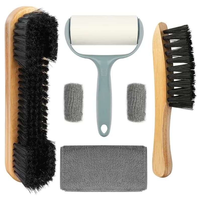 【Price Drop !!】Billiard Felt Cleaner Accessories With 6Pcs Pool Table& Rail Brush, Wooden Brushes& Sticky Lint Roller Cleaning C