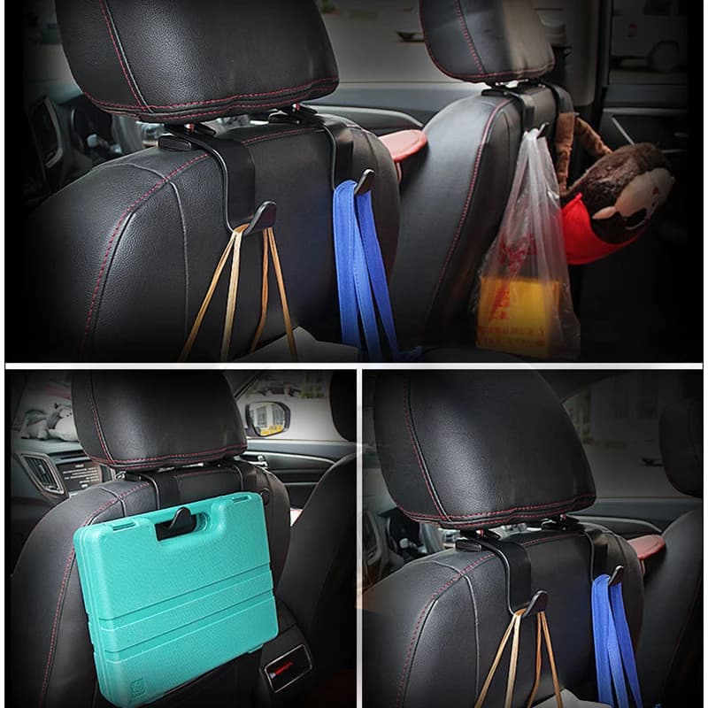 1/4 Pezzi Ganci per Poggiatesta Auto, Clip Appendi Borsa Portatili, Organizzatore Interno Auto, Supporto Universale per Stoccaggio, Accessori Auto