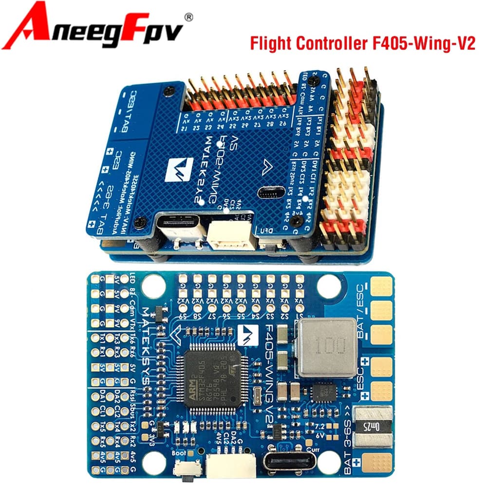 MATEKSYS Matek F405-WING V2 Flight Controller with STM32F405 & ICM-42688P OSD/SD Support for ArduPilot INAV RC Airplane