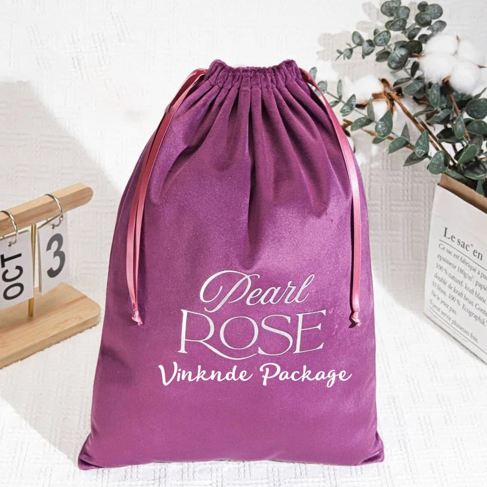 Bags with high-end purple pink velvet coulisse that pack large dust bags for shoes, hairdryer, custom logo, flannel gift fabric holders