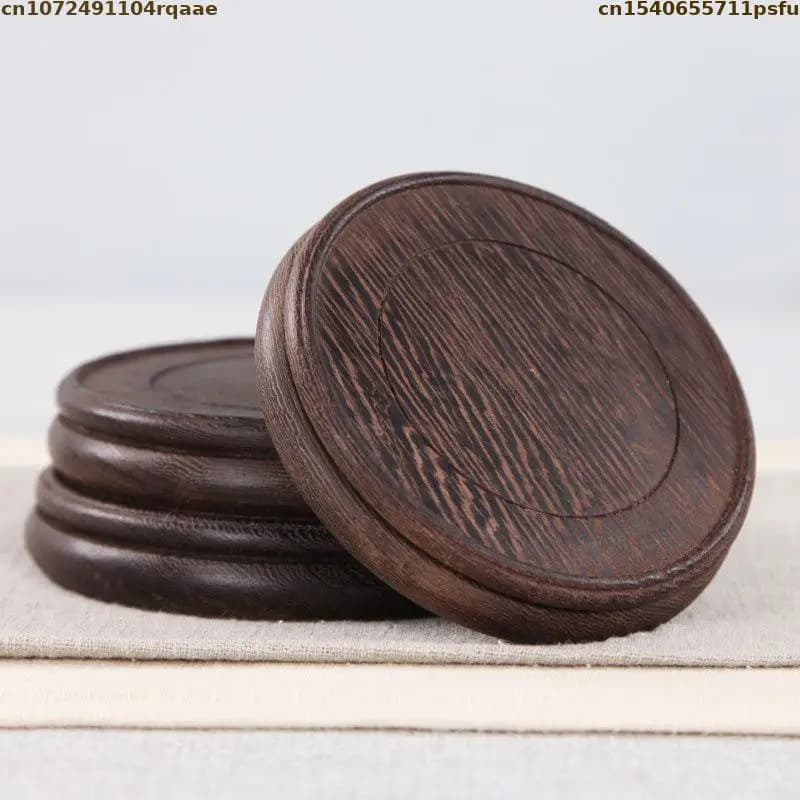 Miniature Wooden Base Crafts Coffee Tea Sets Pedestal Figurine Vase Flower Pot Sorting Table Display Stand Bonsai Plant Shelves