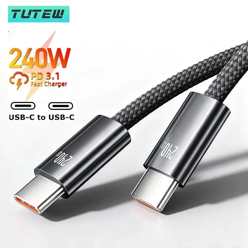 Nuovo cavo USB tipo C a USBC da 240 W ricarica rapida cavo dati PD 100 W tipo C ricarica rapida per MacBook Samsung per iPhone 17 16 15