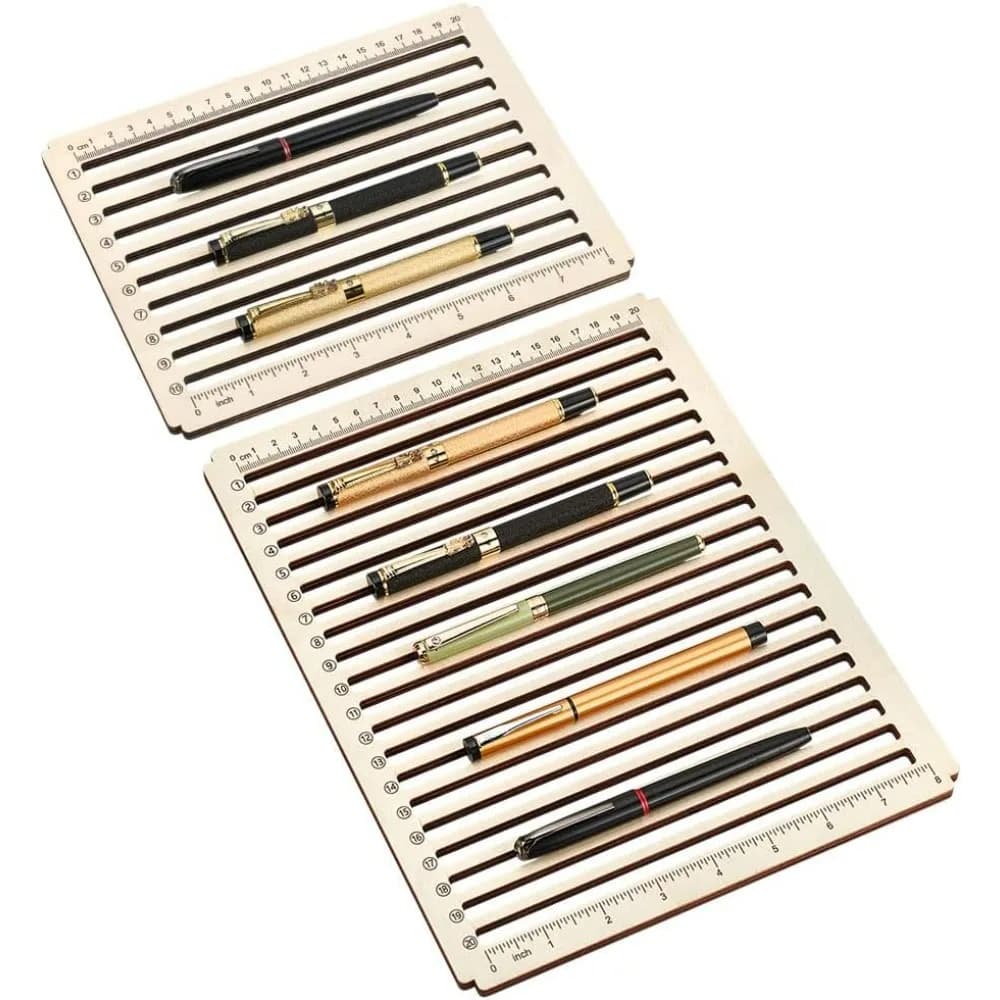 2-piece pencil engraving mask with 10/20 scale slot - Wooden pen holder for laser engraving tool for creating creative stationery pens