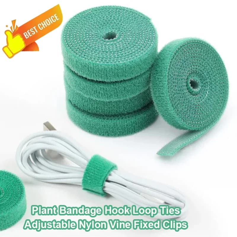 Nylon Plant Bandage Hook Loop Ties vite clip fisse nastro di fissaggio verde regolabile supporto avvolgente in canna di bambù accessori da giardino