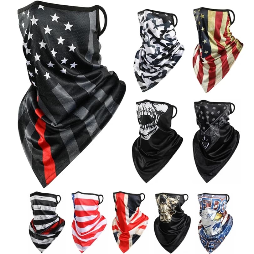 Windproof Dust Face Mask Breathable Ice Silk Neck Cover Balaclava Bandana Scarf Wrap Outdoor Sports Muffler Helmet Lining