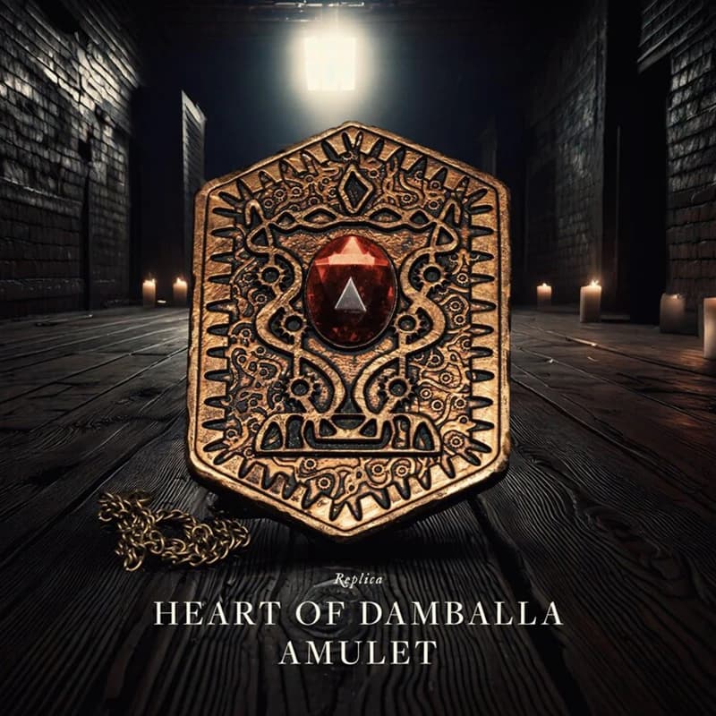 Film Gioco da bambino Cuore di Damballa Collana Vintage Rubino invecchiato ​ ​ Collana con ciondolo amuleto inciso, ciondolo per periferiche cinematografiche