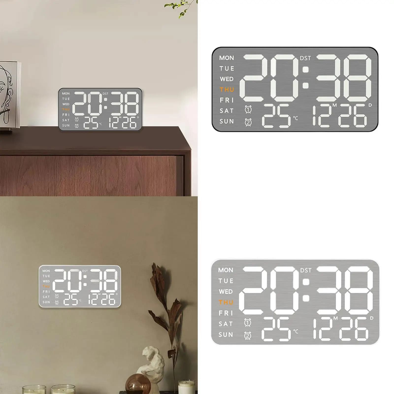 Digital wall clock Modern multipurpose table clock ° C/ ° LED alarm clock with large F switchable display for living room in class