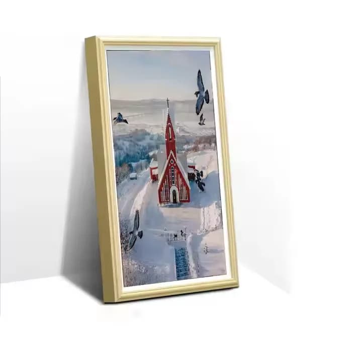 21.5 Inch WIFI Digital Photo Frame Touch Screen Wooden Art Design for Video Playback Plays MP4 AVI MP3 Audio for Advertising