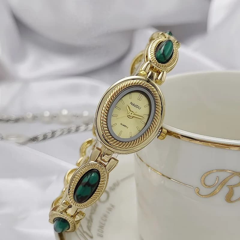 2025 luxury gold oval women's watches from the best brands women's wrist watches golden women's watch gift for girlfriend Dropshipping