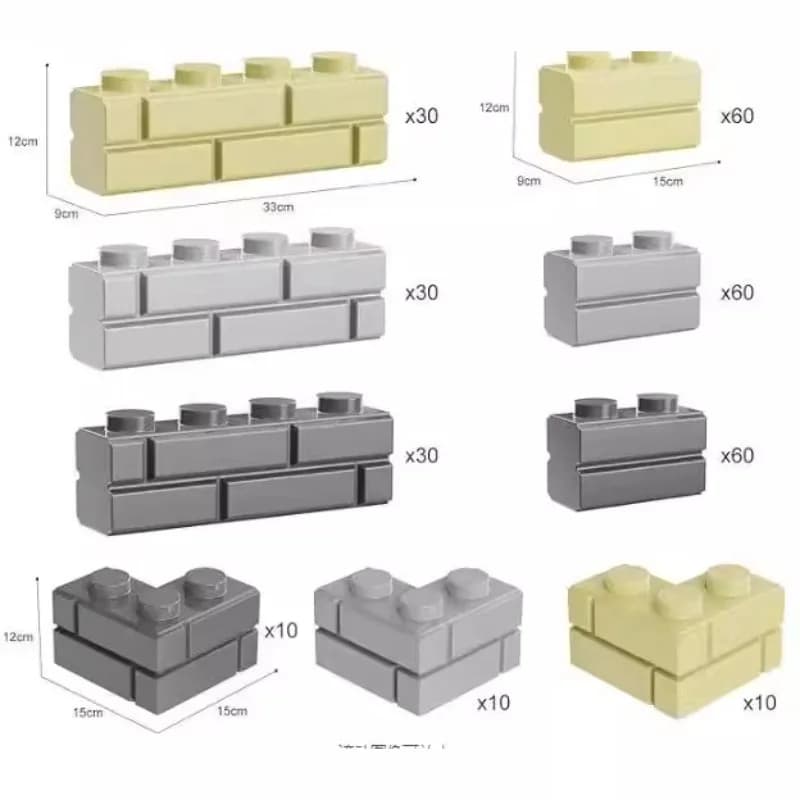 Mattoncino da costruzione 1x2 compatibile con Lego, mattoncino alto per pareti a piccole particelle, parti di assemblaggio MOC.