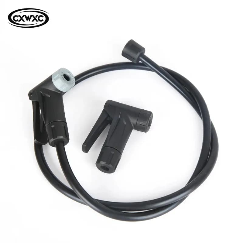 CXWXC Presta Schrader valvola della pompa adattatore intercambiabile ugello di gonfiaggio dell'aria della bicicletta con tubo flessibile valvola a testa intelligente della pompa del pavimento della bici da strada