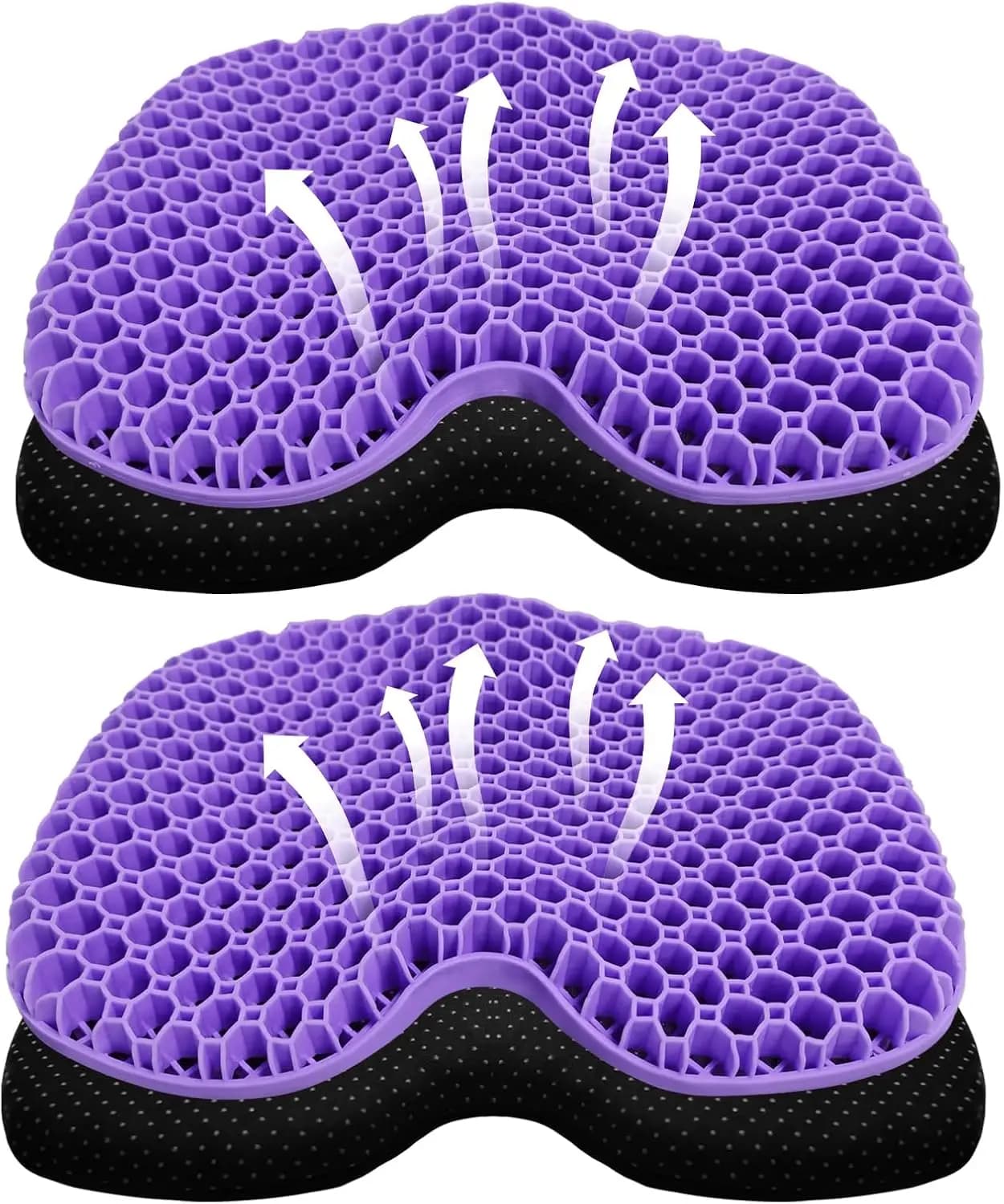 Cuscino in Memory Foam, Cuscino per Seduta con Gel, Adatto per Sedie da Ufficio e Sedili Auto, Allevia il Disagio alla Schiena durante la Guida