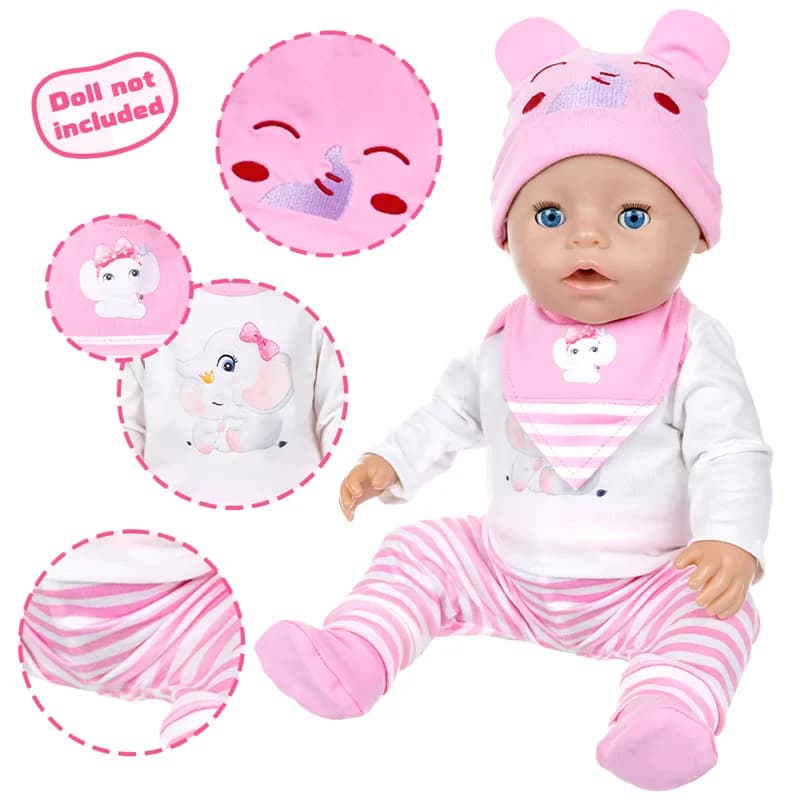 Dresses for dolls 16-18 inches/40-45 cm Cute bear Hooded jacket Baby Born Doll Rebirth Doll Dresses Accessories Doll Baby Girl Gift