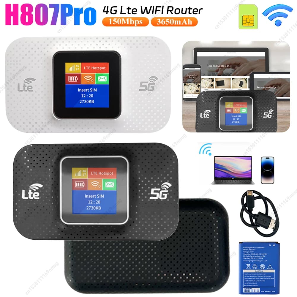 Router WIFI 4G LTE Hotspot mobile da viaggio esterno Ripetitore WiFi portatile con slot per scheda SIM Espansore di rete Modem Dongle 150Mbps