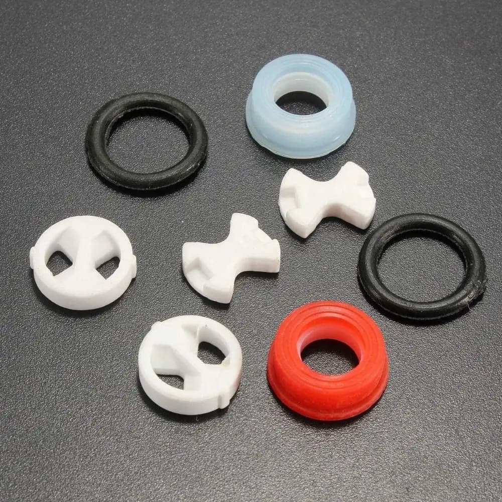 1Set Replacement Red Copper Valve Core Round Blue Ceramic Chip Set Ceramic Cold and Hot Faucet Accessories Home