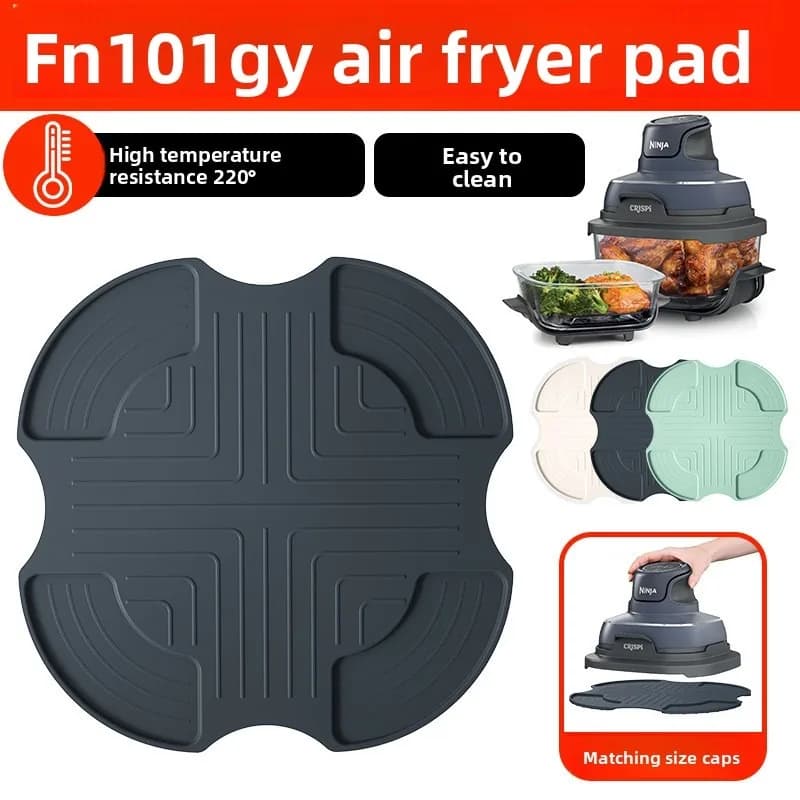 FN101GY Air Frier Silicone Mat, Heat Resistant 220°C ° Silicone Bearing for Cover, Universal Air Fryer Accessory for Hot Plate Positioning, Scr