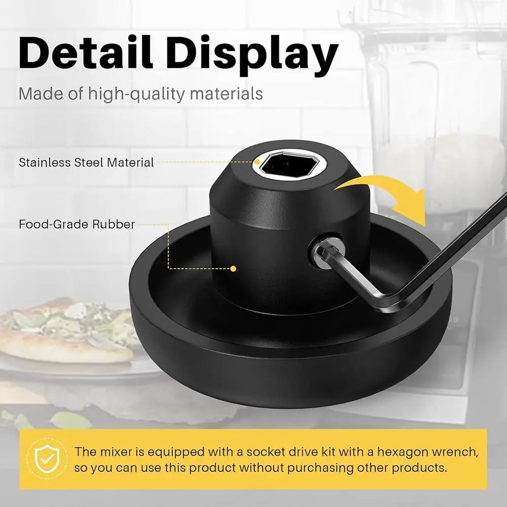 1Set Connettore a Testa a Fungo Presa di Azionamento del Frullatore Nero Universale Frullatore Pezzi di Ricambio per Frullatore Vitamix con Vite Chiave