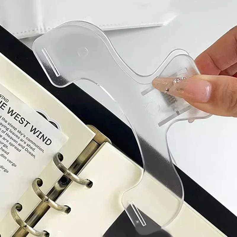 Clip per libri fisse semplici Porta pagine trasparente satinato per strumento di lettura Clip per promemoria Accessori da scrivania Kawaii Pratico porta note