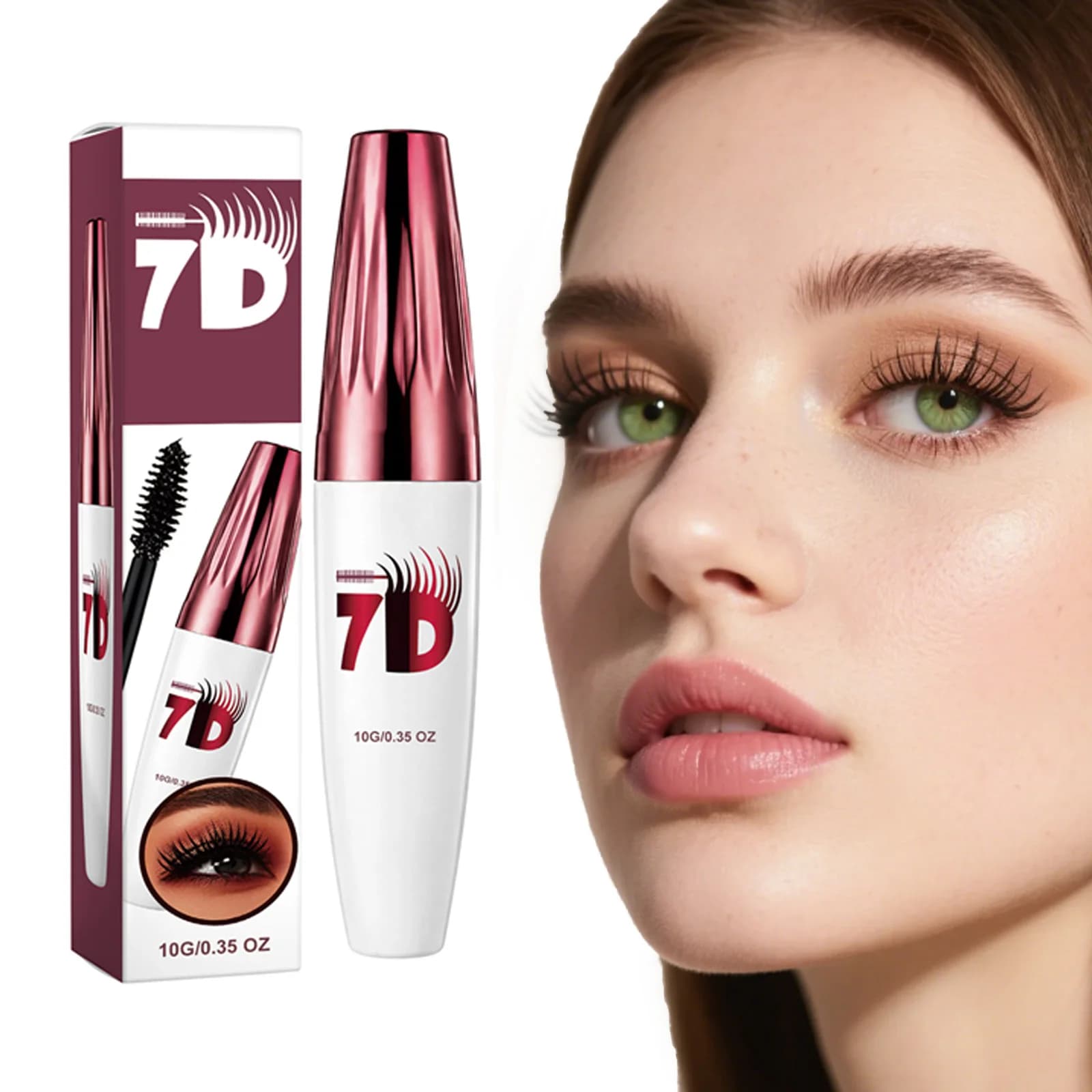 7D Black Eyelashes Mascaras Long Lasting Silky Lengthening Eyelash Effect Mascaras Lash Volumizer for All Eye for Women Gift