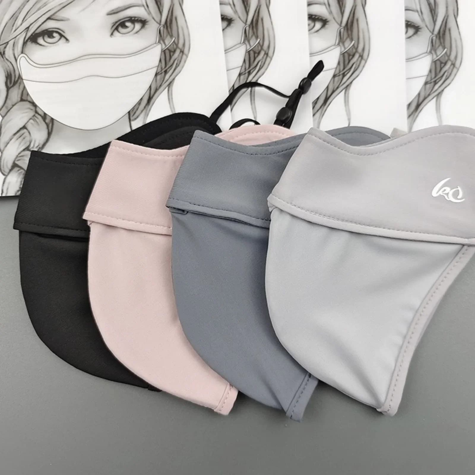 2025 NewThin Sunscreen Face Scarf Ice Silk Mask Summer Cover Veil Eye Protection Gini Golf