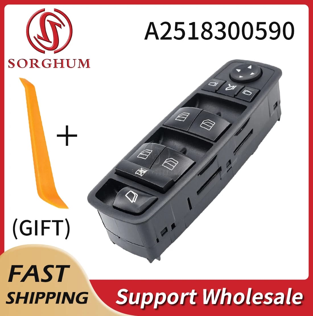 Sorgo A2518300590 pannello principale dell'interruttore dell'alzacristallo elettrico dell'automobile per Mercedes Benz GL classe R ML350 W251 X164 GL450 R350 R300 GL320